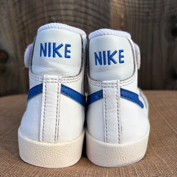 Nike Toddler Boys Girls 10.5C Blazer Mid '77 Blue White Leather Strap Fastening - Picture 4 of 7